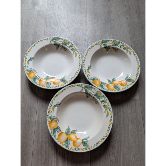 Set Of 3 Country Fruit Collection Citrus Bowls 9" Diameter Ceramic - Picture 1 of 4